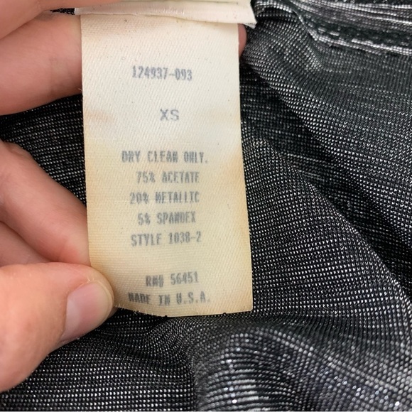 Vintage Moda International 90s Y2k Metallic Silver Lurex long sleeve top - Picture 12 of 15